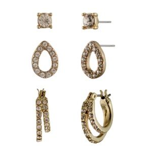 Givenchy Gold tone 3 Pair earrings.